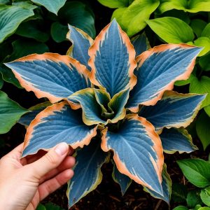 Хоста Океан Вью купить по цене от 960р. в интернет-магазине «Посадика» с доставкой почтой в в Семилукие и по всей России – [изображение №1].