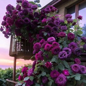 Роза Плетистая Плум Пэшн купить по цене от 610р. в интернет-магазине «Посадика» с доставкой почтой в в Семилукие и по всей России – [изображение №1].